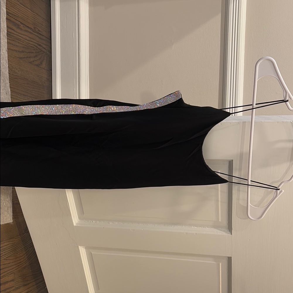 Black Dress with Glitter Stripe